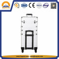 Bunter großer Aluminium-Trolley-Koffer / Salon-Koffer